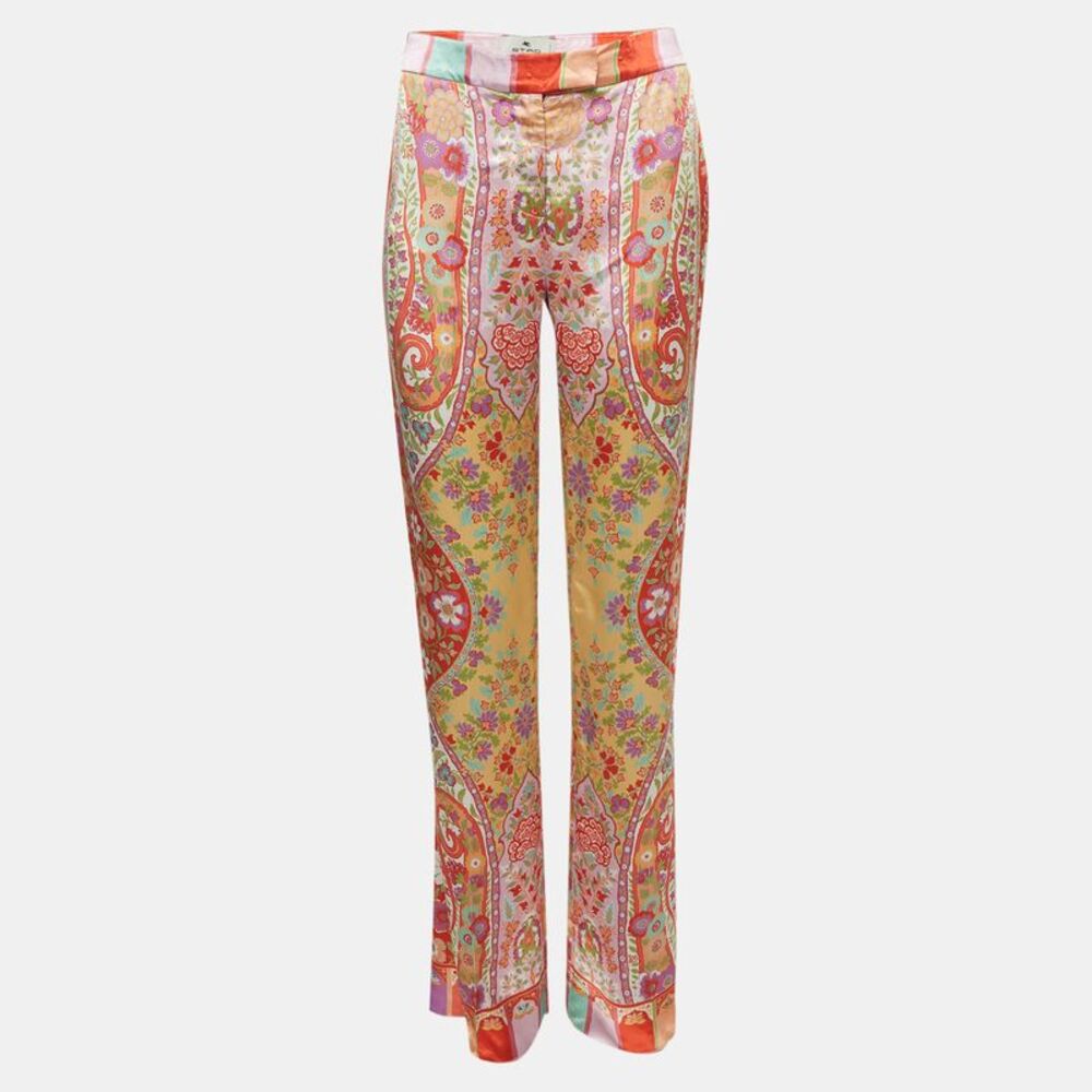 Etro Multicolour Floral Print Wide Leg Pants S - Picture 1 of 6